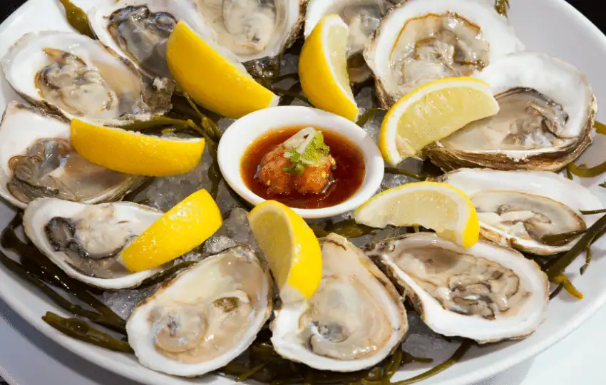 The flesh of an oyster is moist, slightly chewy, and has a slightly salty taste. An oyster's flavor can vary depending on its diet and where it was harvested.