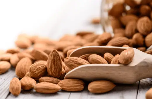 When eating an almond for the first time, you may notice a slightly sweet and nutty taste.