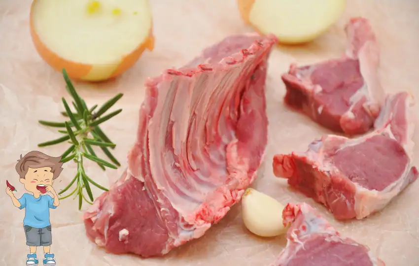 Lamb is a slice of delicate, flavorful meat that is often compared to beef. It can be enjoyed in various dishes, from traditional lamb roasts to more modern creations