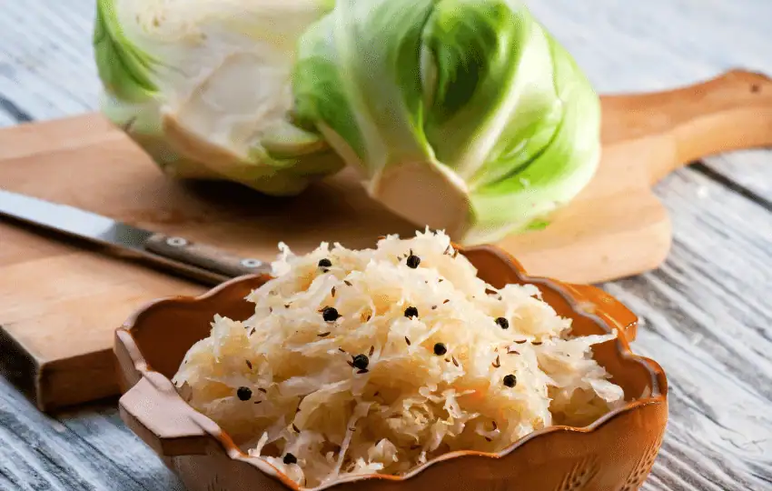 Sauerkraut is a dish made of fermented cabbage.