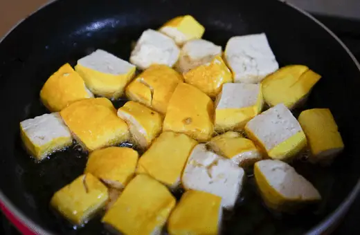 cooked tofu has a slightly nutty flavor and have a crisp exterior