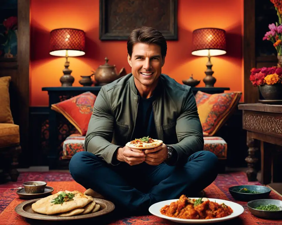 Tom Cruise enjoying Indian cuisine